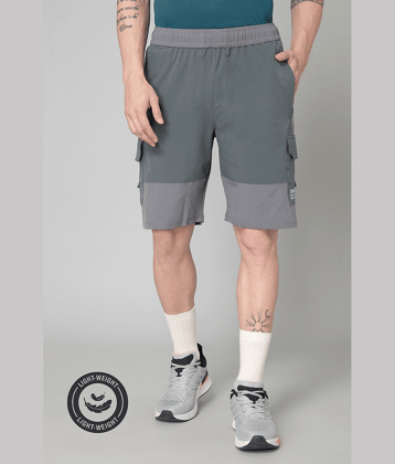 Turnfit Dark Grey Polyester Men's Shorts ( Pack of 1 )