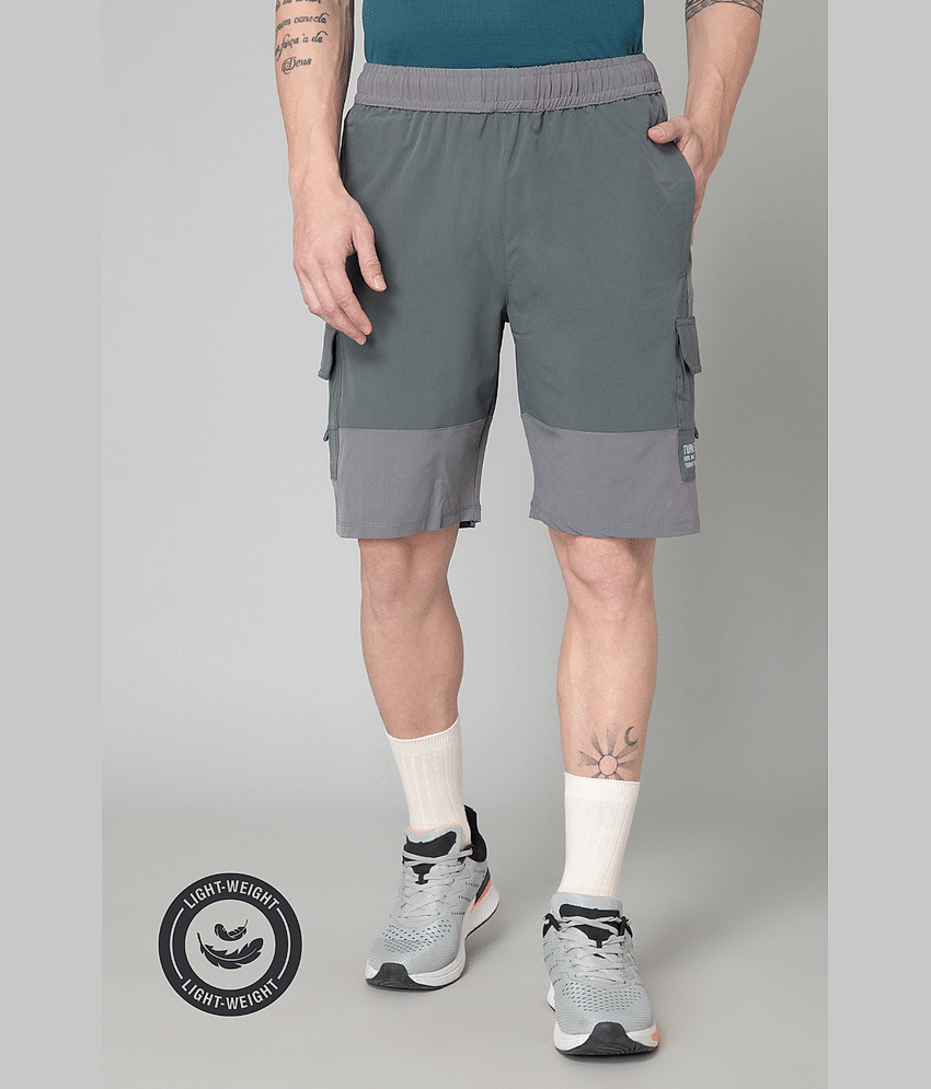 Turnfit Dark Grey Polyester Men's Shorts ( Pack of 1 )