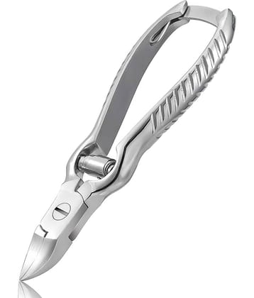 THR3E STROKES Heavy Duty Podiatrist Toenail Clippers for Thick and Ingrown Nails, Stainless Steel Toe Nail Clipper, Pordiatry Ingrwon Toenail Tools - Silver