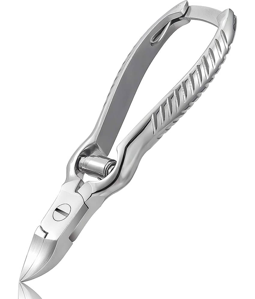 THR3E STROKES Heavy Duty Podiatrist Toenail Clippers for Thick and Ingrown Nails, Stainless Steel Toe Nail Clipper, Pordiatry Ingrwon Toenail Tools - Silver