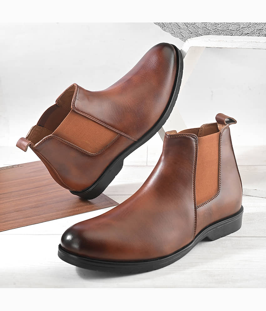 John Karsun Tan Men's Chelsea Boots