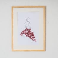 Girl in Dried Flower Pressed Art Frame  Artistic Botanical Wall Dcor & Gift