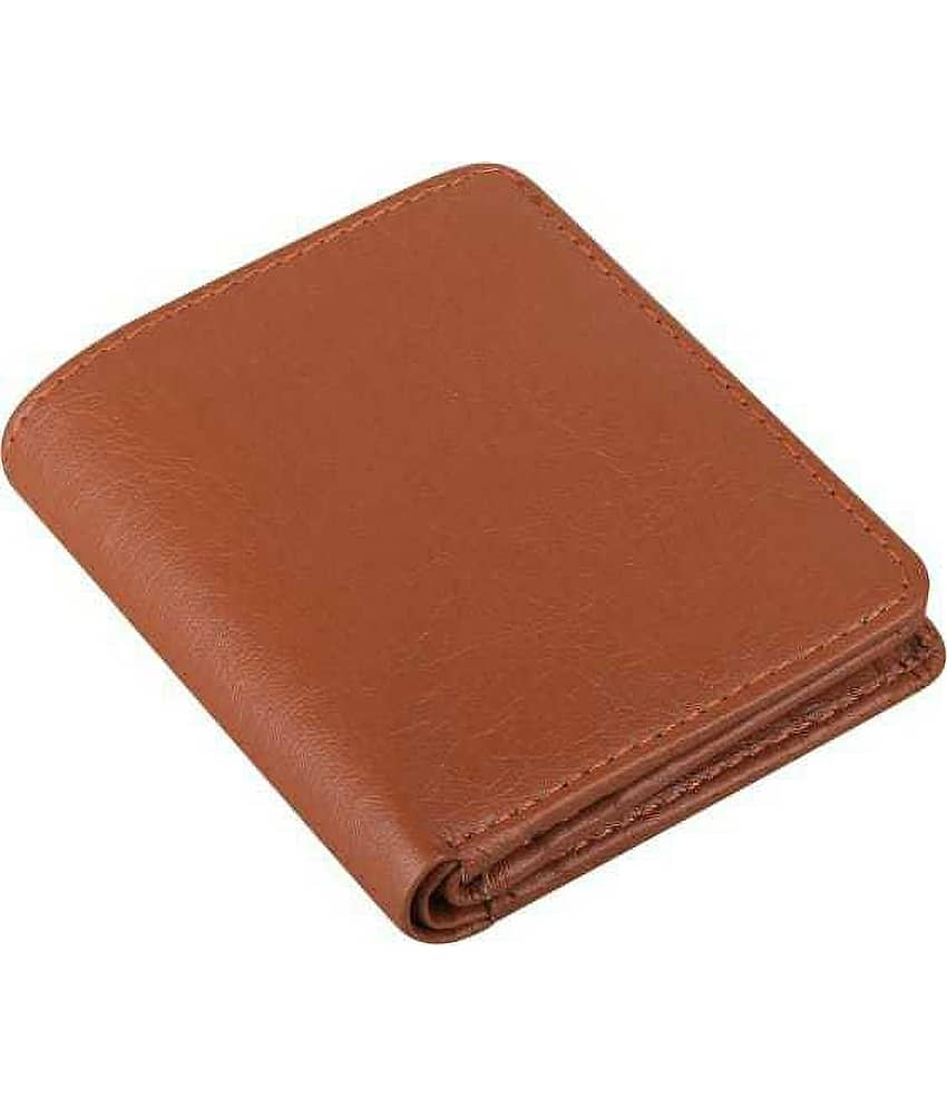 Classic World PU Printed Men's RFID Wallet With 3 Slots For Card ( Tan , Pack of 1 )