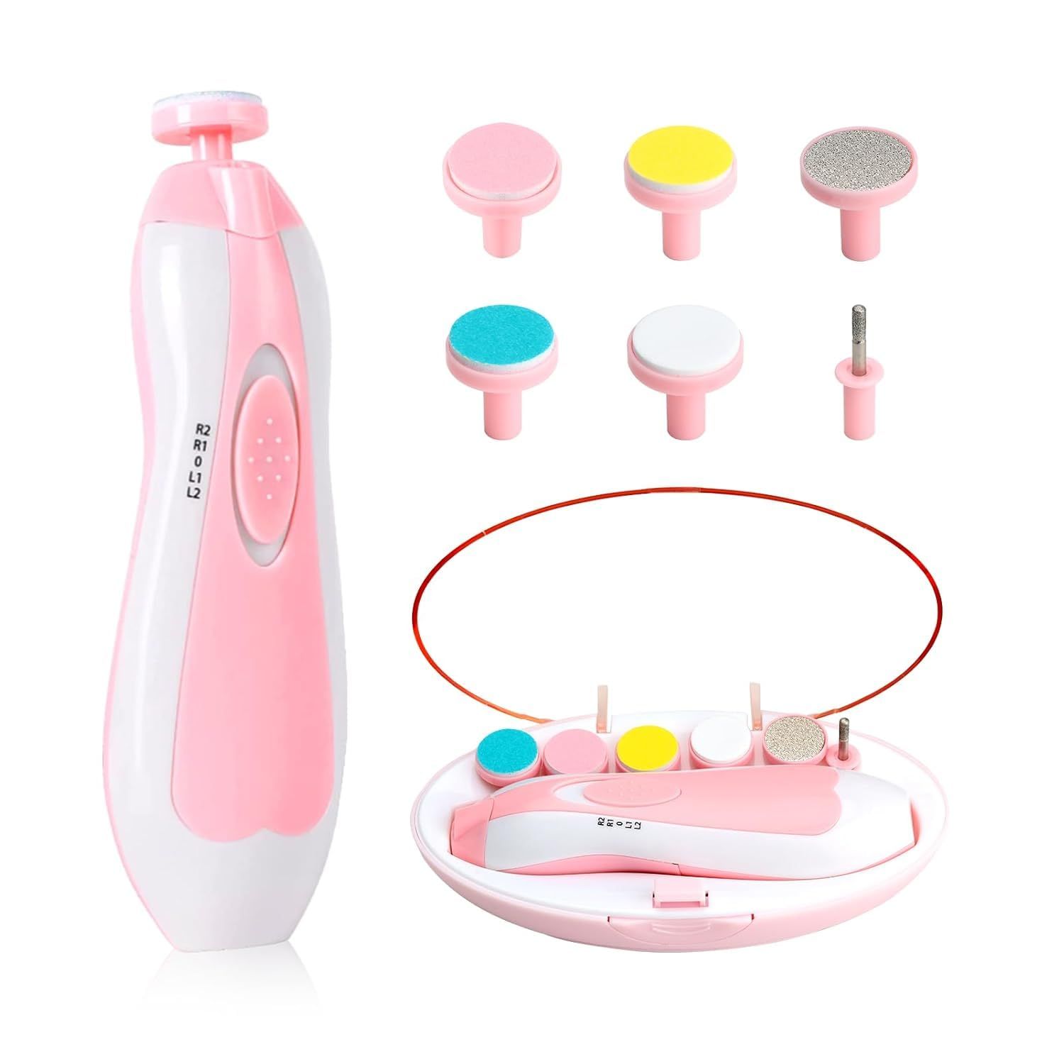 JONTUS Baby Nail Trimmer Electric,Baby Nail Clippers, 6 in 1 Baby Nail File,Nail File Baby Grooming Kit Manicure Set for Toddler or Adults (PINK) JONTUS Baby Nail Trimmer Electric,Baby Nail Clippers, 6 in 1 Baby Nail File,Nail File Baby Grooming Kit Mani