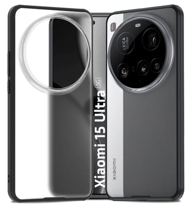Rugged Frosted Semi Transparent PC Shock Proof Slim Back Cover for Xiaomi 15 Ultra 5G, 6.7 inch, Black