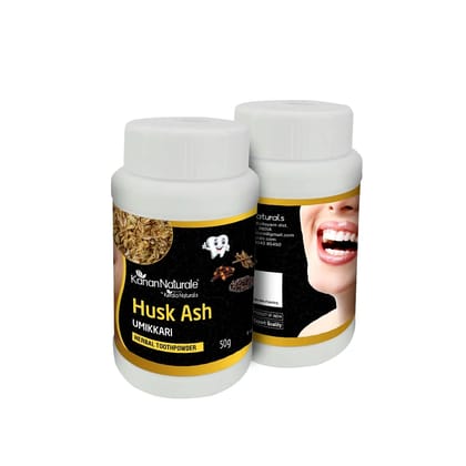 Kerala Naturals Husk Ash - Herbal Tooth Powder 50gm  by Kerala Naturals