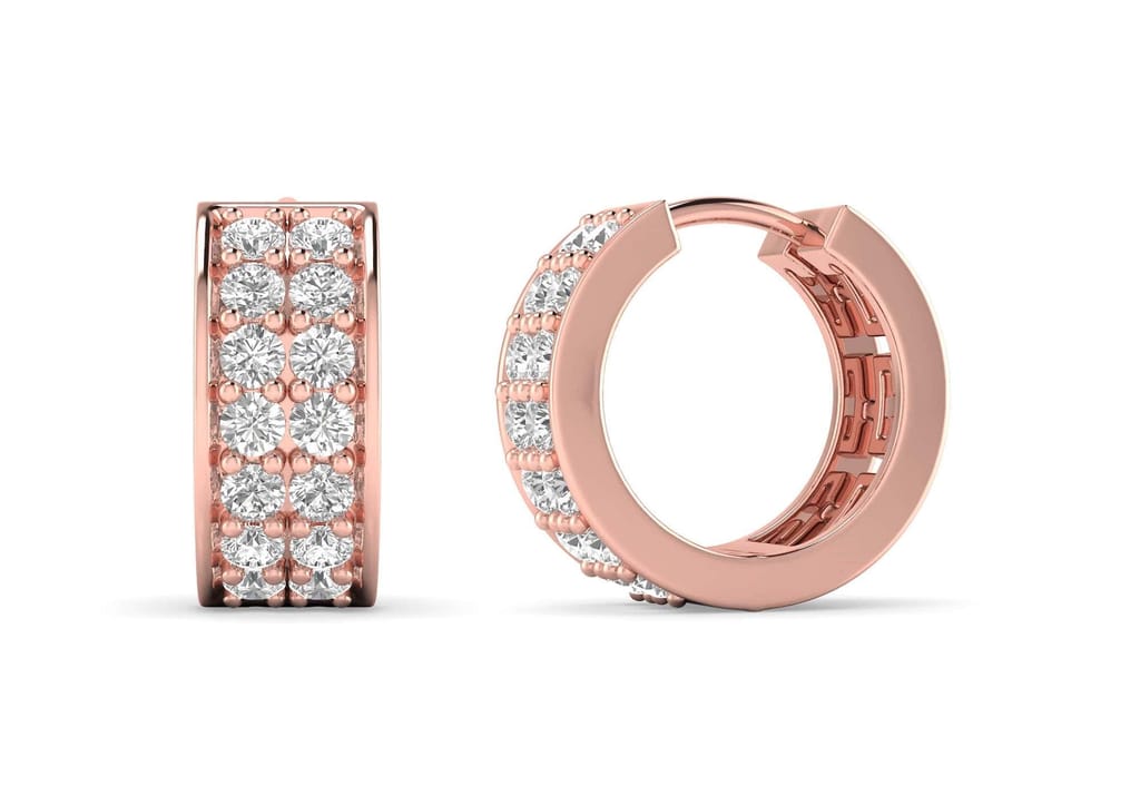 Two Line Boxed Hoop Earrings