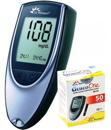 Dr. Morepen BG03glucometer & 50 Sugar Test Strips