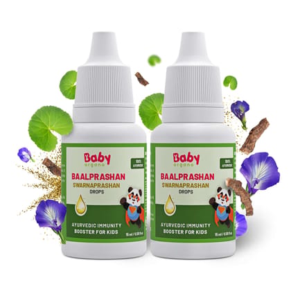BabyOrgano BaalPrashan Swarnaprashan Ayurvedic Immunity Booster - 15ml Pack of 2