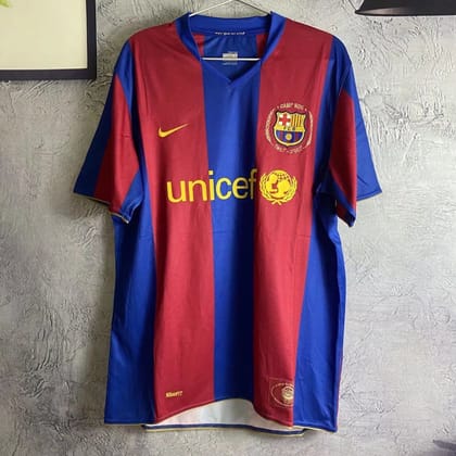 Barcelona 2007-08 UNICEF Home Retro Jersey-S