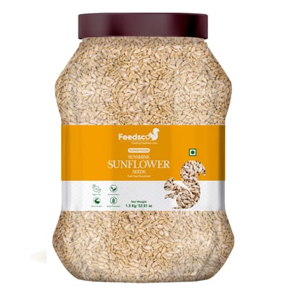 Feedsco Sunshine Sunflower Seeds 1.5 kg | Raw, High in Protein, Fiber & Vitamins | Healthy Snack & Diet Food | Raw seeds | Weight management