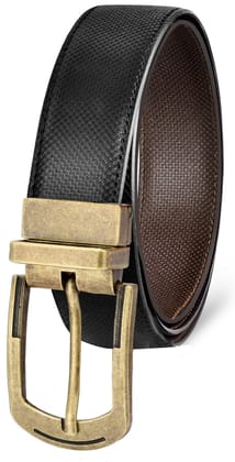 LOREM Black & Brown Reversible PU Leather Belt For Men New BT02-BKL03