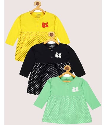 Babeezworld Pack of 3 Baby Girls Cotton Frock ( Multi )