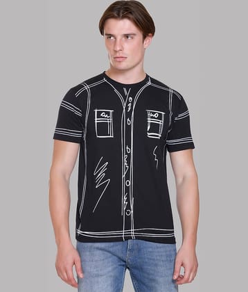 PASURE Pack of 1 Cotton Regular Fit Men's T-Shirt ( Black )