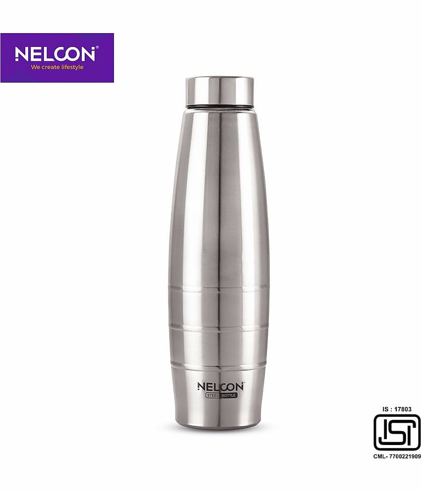 Nelcon ECO Silver Stainless Steel Water Bottle 1000 mL ( Set of 1 )