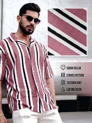 Vertical Jacquard Knit Onion Shirt-M / Onion