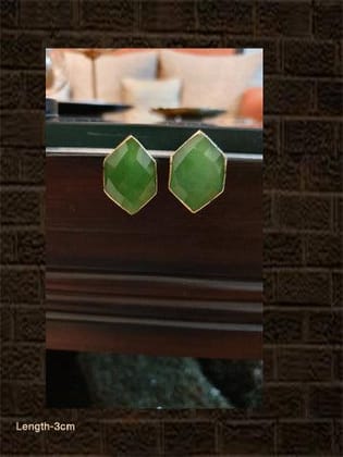 Green stone hexagon shaped studs