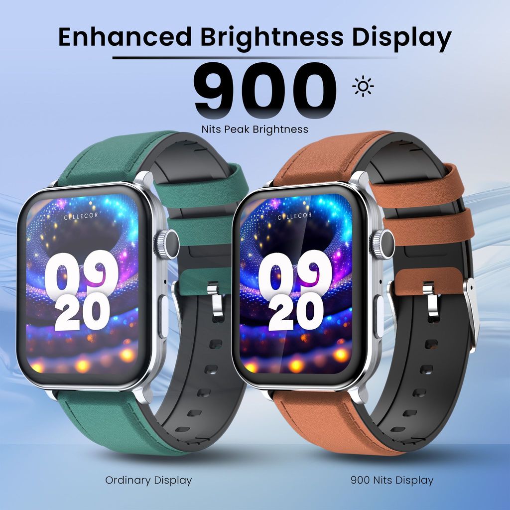 CELLECOR M9 Pro Blaze, 2.01" Amoled Display with Rotating Crown, Voice Assistance, Advanced Chipset, BT Calling, Fast Charge, 100+ Sports Mode & Watch Faces, Upto 5 Day Battery, IP67 (Green)