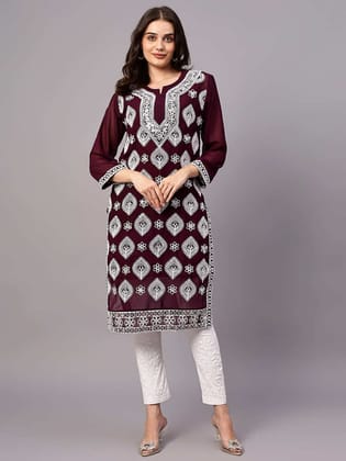 MRS RIGHT COMPUTERIZED CHIKANKARI MIRROR EMBROIDERED A LINE KURTI MRS RIGHT COMPUTERIZED CHIKANKARI MIRROR EMBROIDERED A LINE KURTI