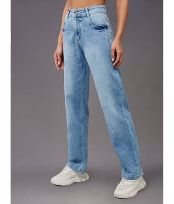 Miss Chase - Light Blue Denim Wide Leg Women's Jeans ( Pack of 1 )