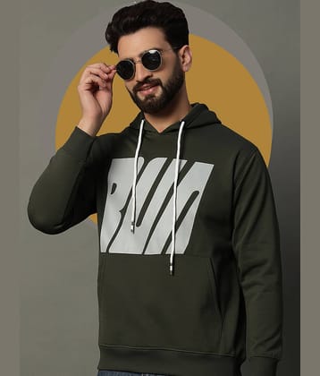 stelvin Cotton Blend Hooded Men's Sweatshirt - Green ( Pack of 1 )