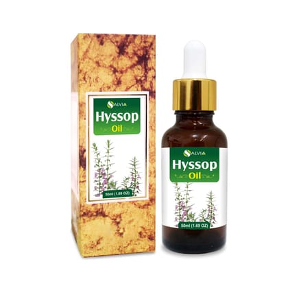 Salvia Hyssop (Hyssopus officinalis) oil | Pure & Natural Essential oil for Skin & Hair Care - 50ml Salvia Hyssop (Hyssopus officinalis) oil | Pure & Natural Essential oil for Skin & Hair Care - 50ml - Clear / 50 ml (Pack of 1)