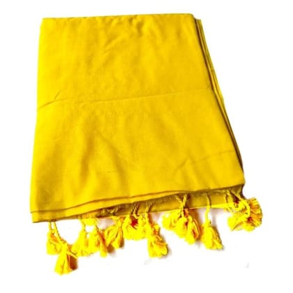 Women's Pure Cotton Khadi Single Color Saree with Blouse Piece