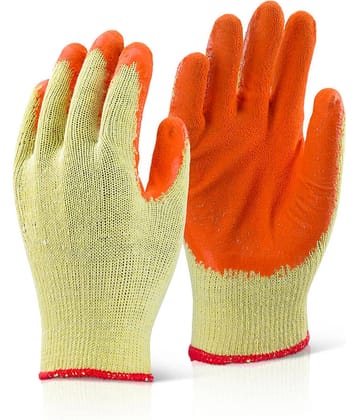 LAXMI Nylon Anti Cut Resistance Yellow Orange Hand Gloves  (Pack of 01) Nylon Safety Glove
