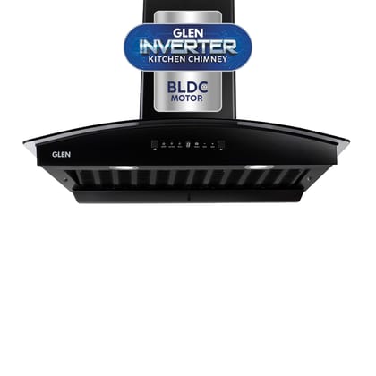 Glen 90 cm 1600 m/hr Filterless Thermal Autoclean Kitchen Chimney, Curved Glass |(Hood FABIA 90, Heat Sensor| Aeration technology|Touch & Gesture Control,Black) Glen 90 cm 1600 m/hr Filterless Thermal Autoclean Kitchen Chimney, Curved Glass |(Hood FABIA 