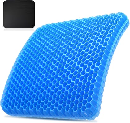 VISHIXIT Double Layer Seat Cushion for Long Sitting,Orthopaedic Honeycomb Seat Cushion, Cushion for Wheelchair Soft, Gel Orthopaedic Ergonomic Cushions for Home Office-Blue,1PCS (Double Layer)