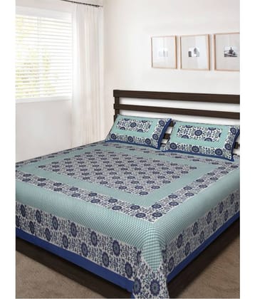 Uniqchoice Cotton King Bedsheet ( Blue )