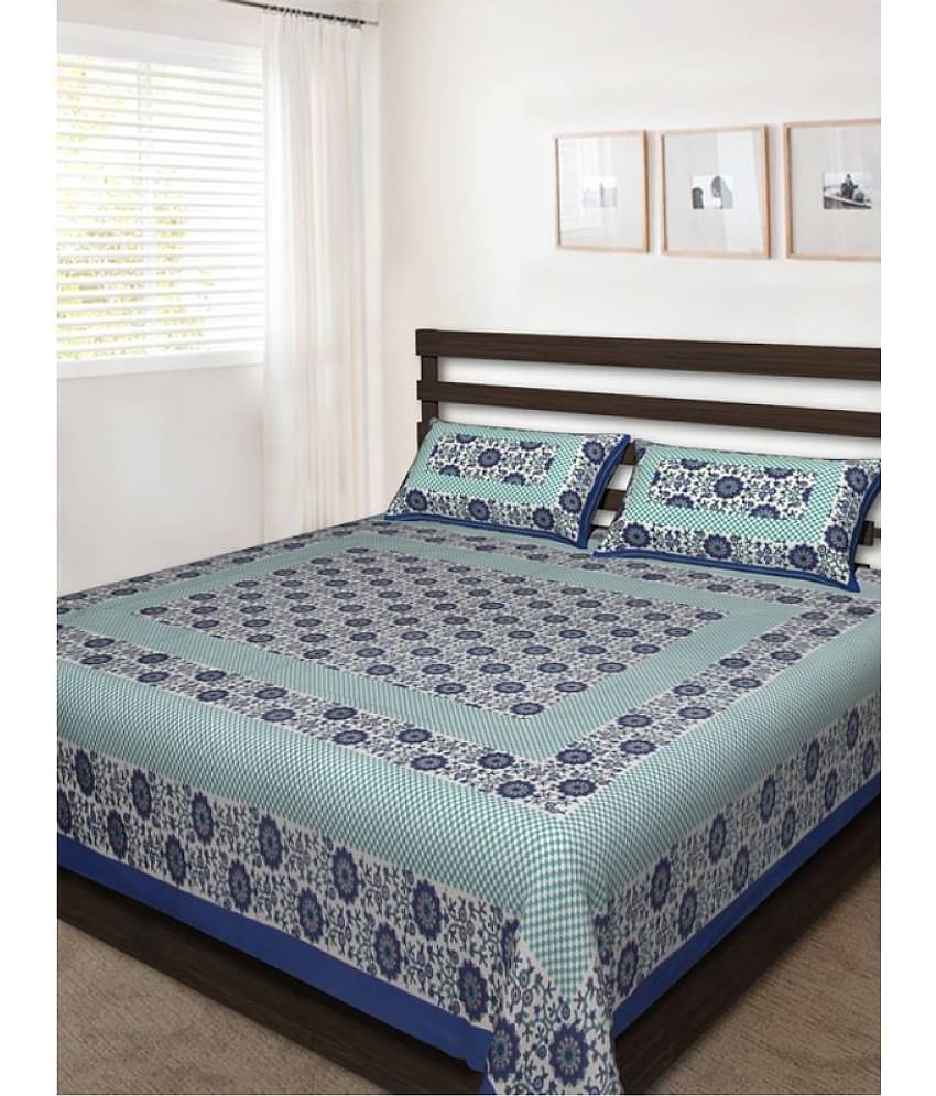 Uniqchoice Cotton King Bedsheet ( Blue )