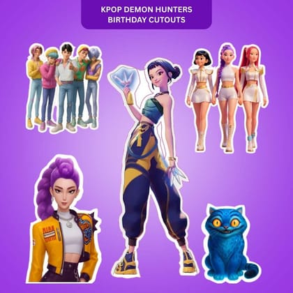 Kpop Demon Hunters Birthday Decoration Cutouts - Pack of 5
