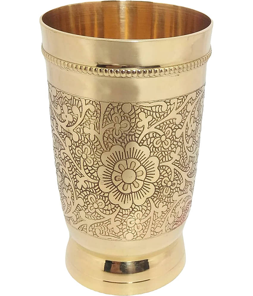 A & H ENTERPRISES - Brass Glasses 250 ml ( Pack of 1 )