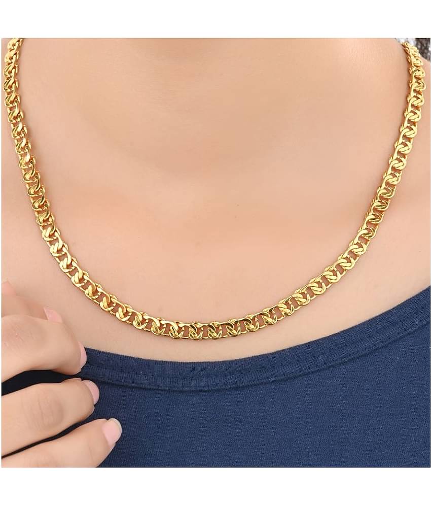 AanyaCentric 22inches Long Gold Plated Chain for Men Women Girls Boys