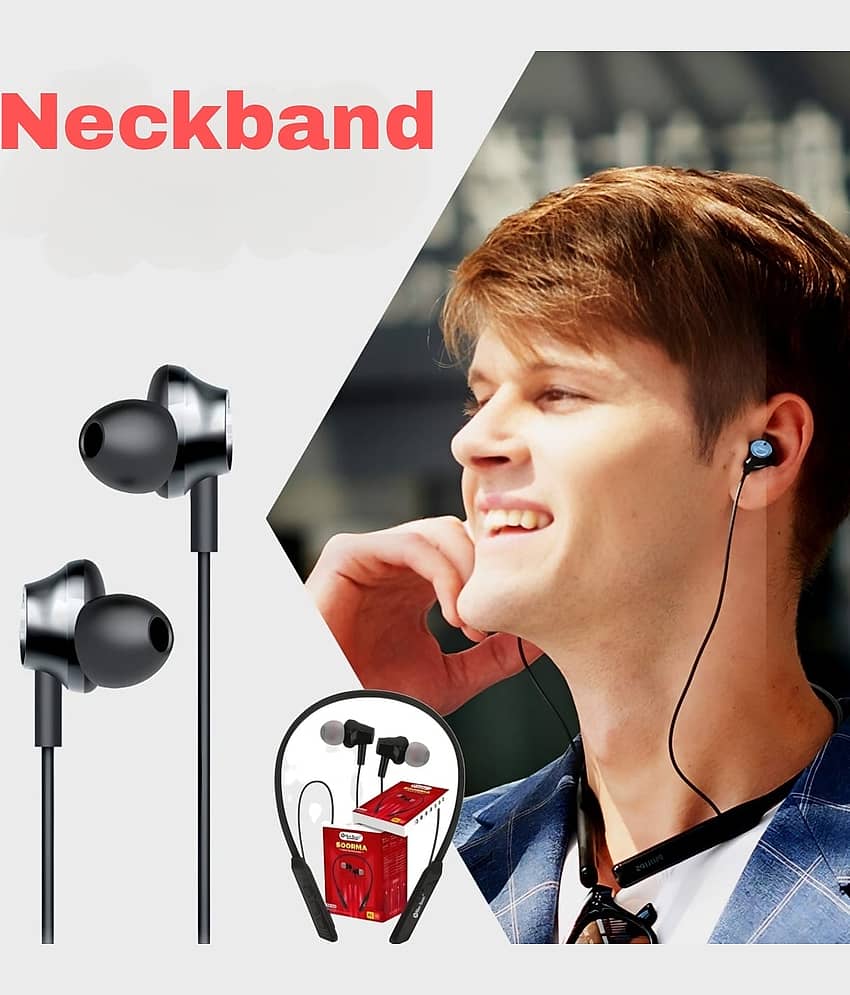 CHARKEE NB-804 Wireless Neckband In-the-ear Bluetooth Headset with Upto 20h Talktime Music Controls - Black