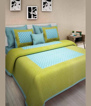 Uniqchoice Cotton Double Bedsheet ( Turquoise )