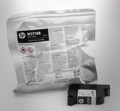 HP W3T10B Black 2590 Solvent Print Cartridge 12.7mm – Original HP Ink for Industrial Solvent Printers