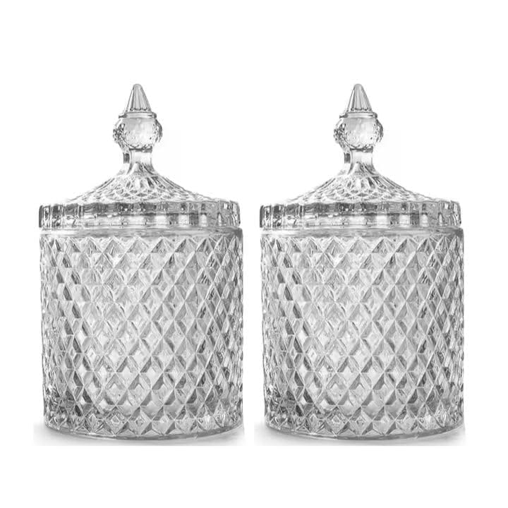 Glass Mukhwas Jar with Lid | 200 ML | Attractive Designer Candy Jar | Multi-Purpose Bowl | Decorative Container For Pickle, Food nuts |