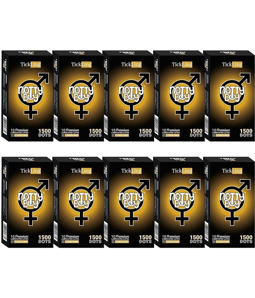 NottyBoy Extra Dotted 1500 Dots Condoms (10 Piece) -  Pack of 100