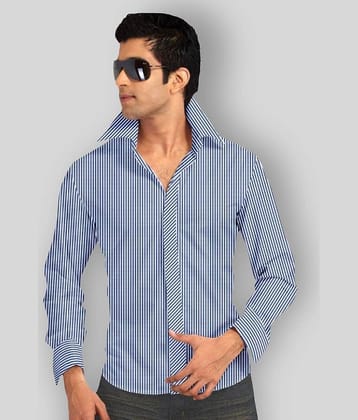 Makhanchor 100 Percent Cotton Slim Fit Men's Formal Shirt - Blue ( Pack of 1 )