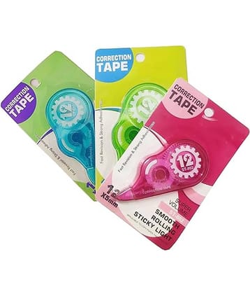 Eclet Multicolor Single Sided Correction Tape ( Pack of 3 )