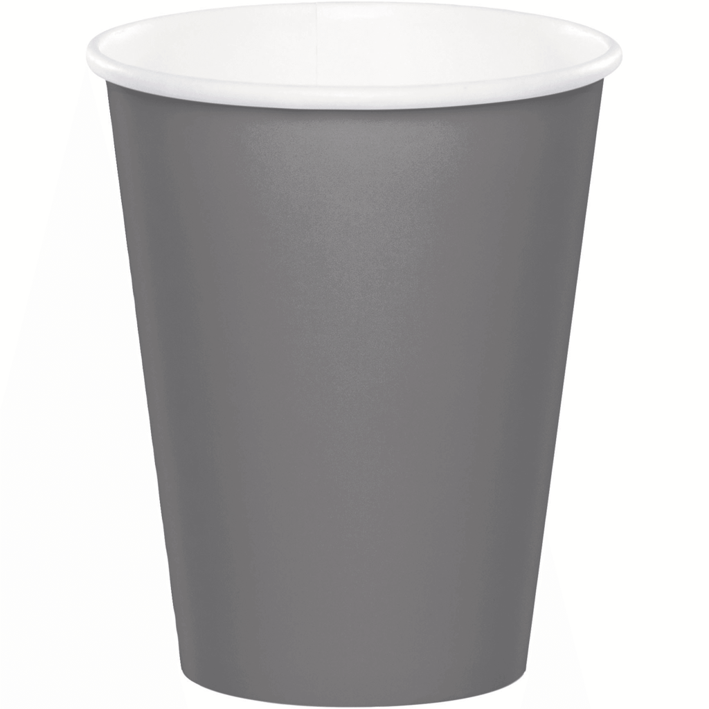 Glamour Grey Paper Cups 270ML - 8 PC - Party and Festive Needs | Buy online on ZillyBuy