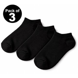 (Pack of 3) WildProducts Ankle Length Socks Free Size , Black color (Pack of 3) WildProducts Ankle Length Socks Free Size , Black color