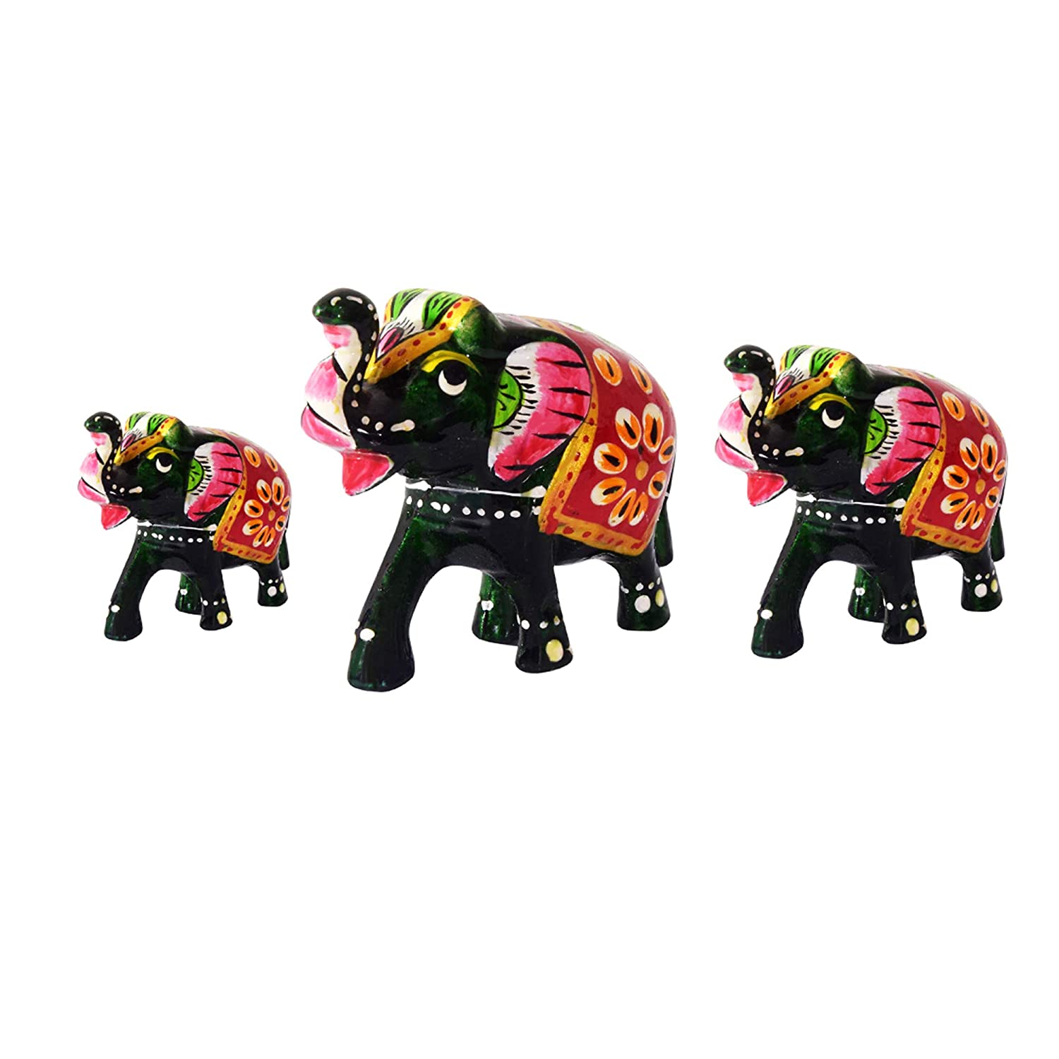 DreamKraft HandCrafted Set of 3 Showpiece Elephant For Decoration And Gift Purpose