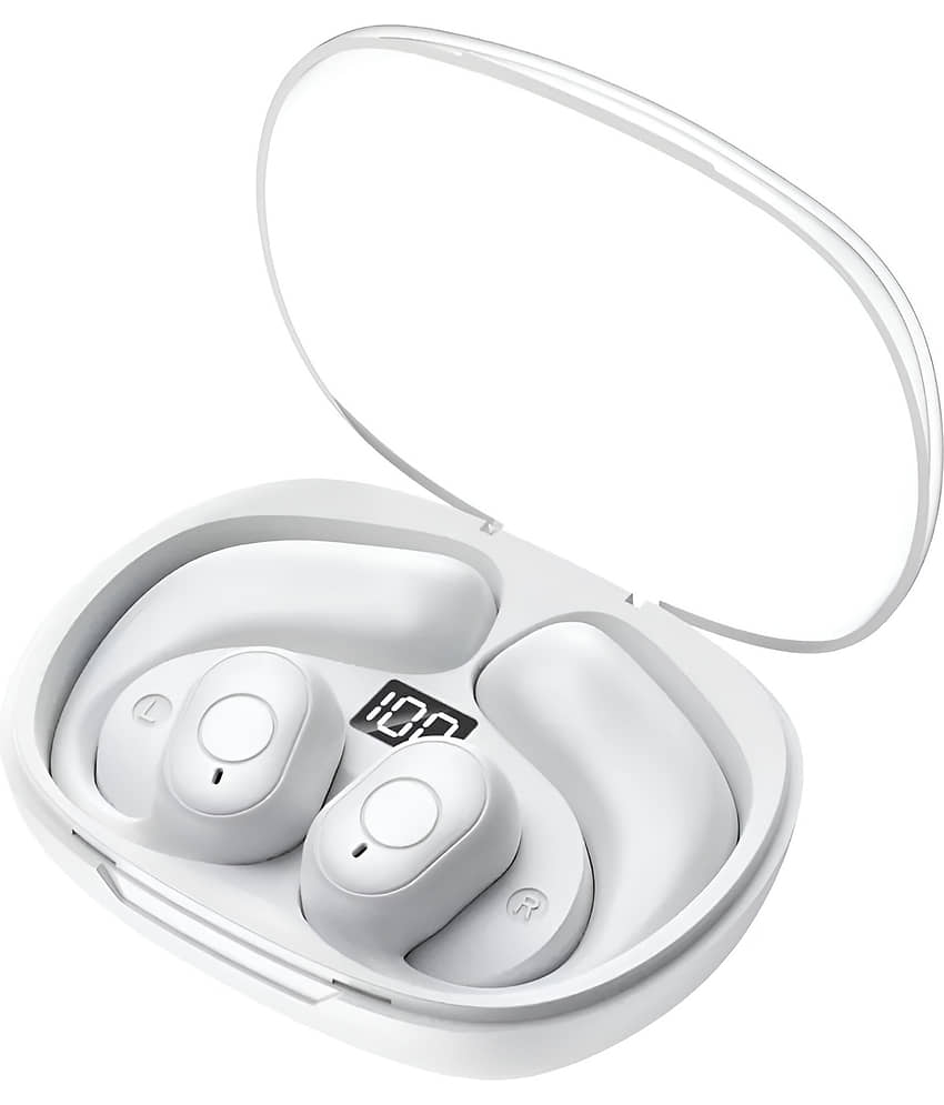 VERONIC OWS OPEN EAR Bluetooth True Wireless (TWS) On Ear 48 Hours Playback Comfirtable in ear fit IPX4(Splash & Sweat Proof) White