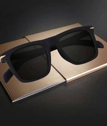 Elligator Black Rectangular Sunglasses ( Pack of 1 ) - Medium