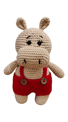 CraftKari Hippo-in-Shorts Crochet Toy