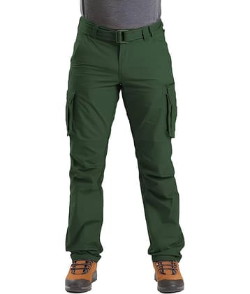 Reoutlook Regular Flat Men's Cargos - Dark Green ( Pack of 1 )