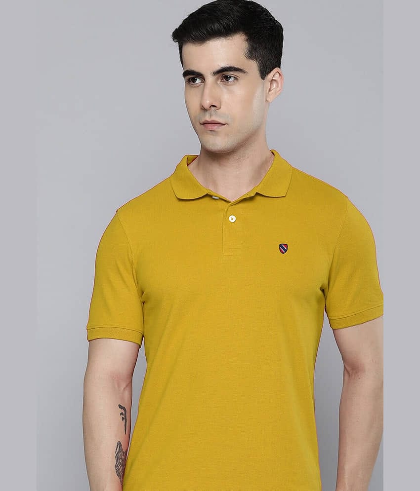 Merriment Pack of 1 Cotton Blend Regular Fit Solid Half Sleeves Men's Polo T Shirt ( Black )